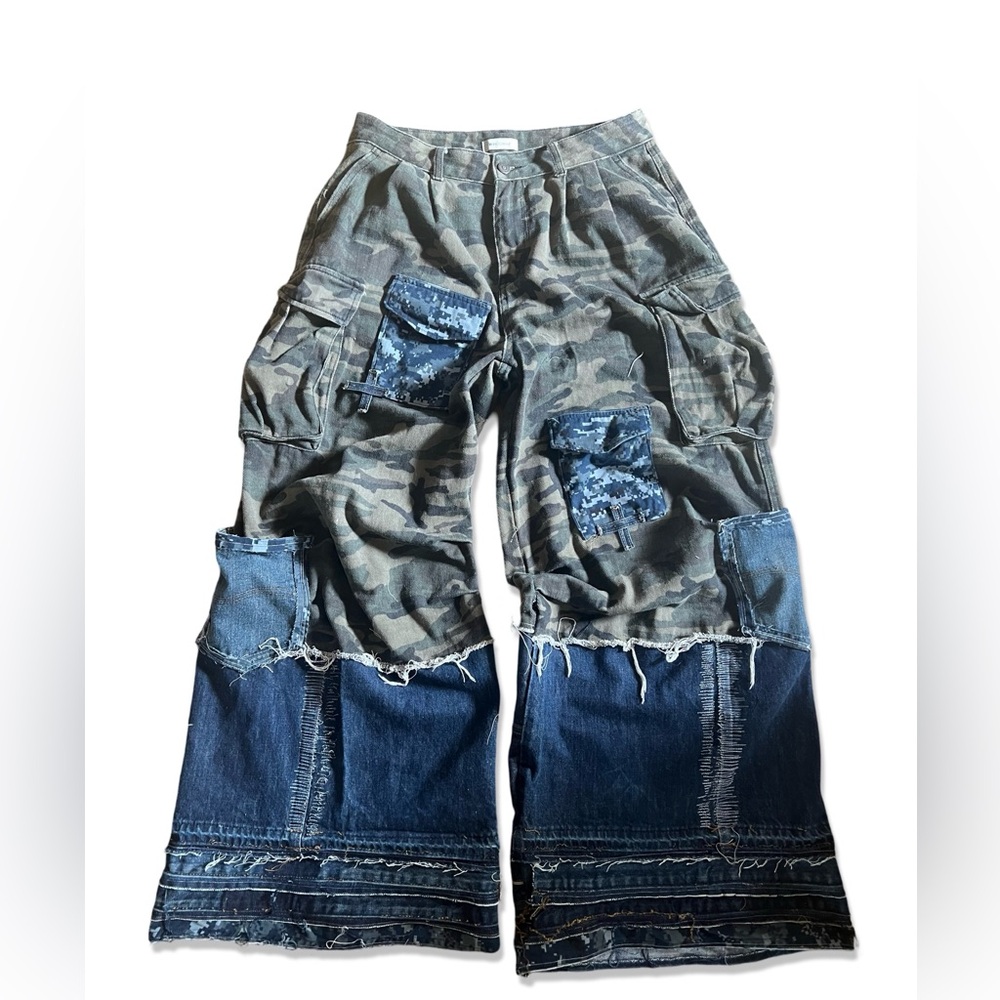 Custom Wideleg Multi Camo Hybrid Cargo Pants